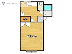 サン・テイム 1Kの間取図画像