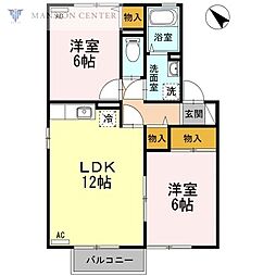 コンフォート21A 2LDKの間取図画像