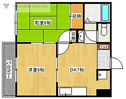ロマニーヒルズ 2DKの間取図画像