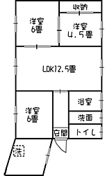 海南市鰈川平家 3LDKの間取り