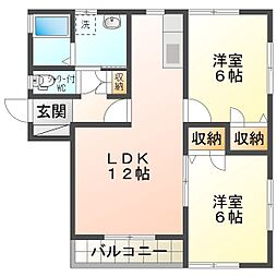 SPAZIO 1階2LDKの間取り