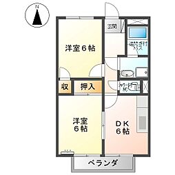しなの鉄道 西上田駅 徒歩24分の賃貸アパート 1階2DKの間取り