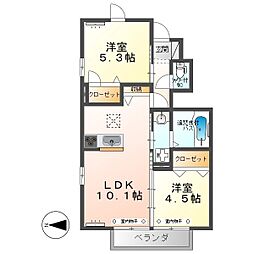 しなの鉄道 坂城駅 徒歩19分の賃貸アパート 1階2LDKの間取り