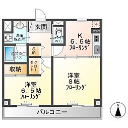 JR北陸新幹線 上田駅 徒歩1分の賃貸マンション 5階2Kの間取り