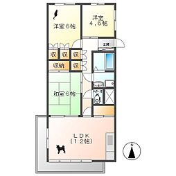 グランドハイツ白銀 1階3LDKの間取り