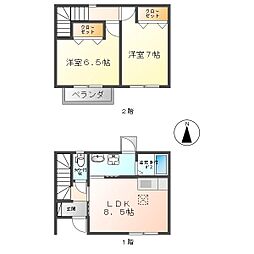 JR北陸新幹線 上田駅 徒歩31分の賃貸アパート 1階2LDKの間取り