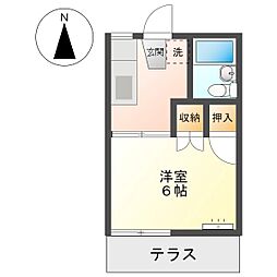メゾンフローラ　A 1階1Kの間取り