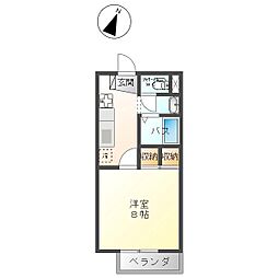 上田電鉄別所線 三好町駅 徒歩4分の賃貸アパート 2階1Kの間取り