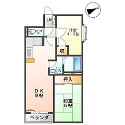 白銀マンション 3階2LDKの間取り
