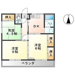 ラフォーレ国分 3Kの間取図画像