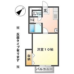 第一サンハイツ 1階1Kの間取り