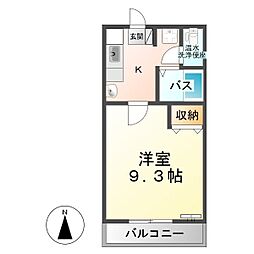 エクセレントI 3階1Kの間取り