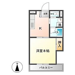 ホワイン　サンビエン 1階1Kの間取り