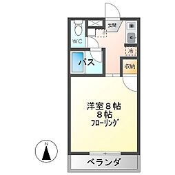 エスポワールM2 1階1Kの間取り