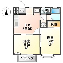 ミスズハイツ 2DKの間取図画像