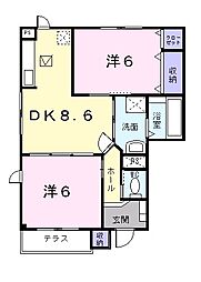 グリーンカルム 2DKの間取図画像