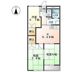 ロイヤルレジデンス六ツ暮 3Kの間取図画像