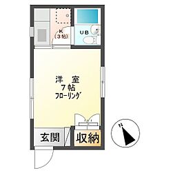 ヴィーナス 1Kの間取図画像