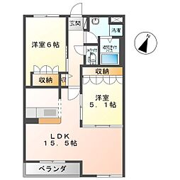 DL.South・wave2 2LDKの間取図画像
