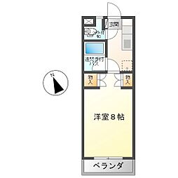 マンションコピスゆとりすと 1Kの間取図画像