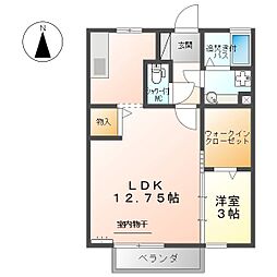 トワール 1LDKの間取図画像