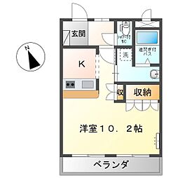 ルミナス三好町 1Kの間取図画像