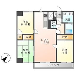 上田第一コーポ 3LDKの間取図画像
