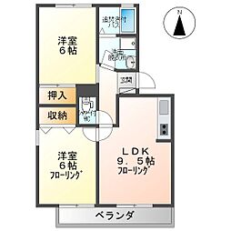 コーモド・STB 2LDKの間取図画像