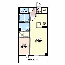 ベレオ天神 1LDKの間取図画像