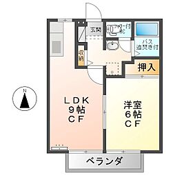 フォルテ丸子C 1LDKの間取図画像