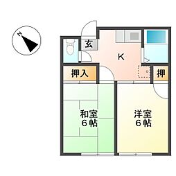 ロイヤルハイツ蒼久保C 2Kの間取図画像