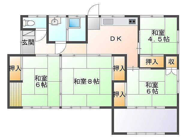 上田市長瀬　中古戸建(4DK)の間取り