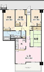 辰巳台ハイライズ 4LDKの間取図画像