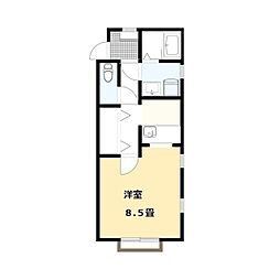 ＡＢＣフラッツＡ 1階1Kの間取り