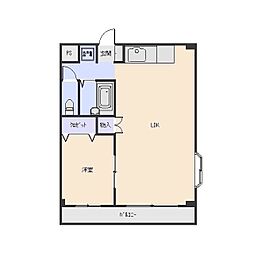 エディフィスII 1階1LDKの間取り