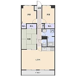フォレストマンション 3LDKの間取図画像