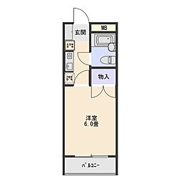 トゥ・エスポワールA-95 1Kの間取図画像