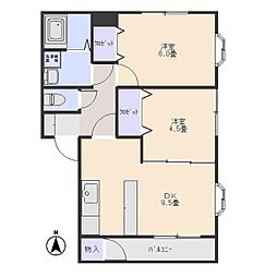 エトワールA 2DKの間取図画像