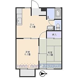 アネックスさとう 2DKの間取図画像