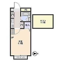 フラッツシバーズ 1Kの間取図画像
