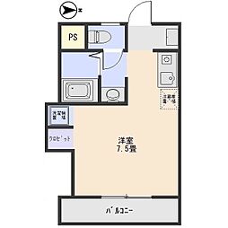 パークサイドホソイ ワンルームの間取図画像