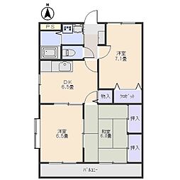 メルベーユ 3DKの間取図画像