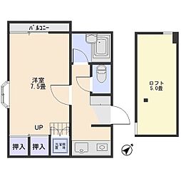 ホワイトパレス下小出 1Kの間取図画像