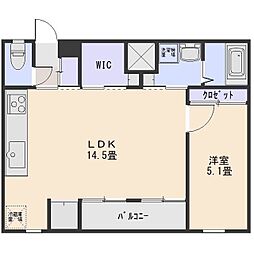 Nコーポ 1LDKの間取図画像