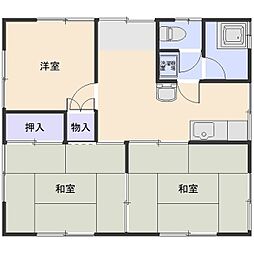 上新田町堤貸住宅 1階3Kの間取り