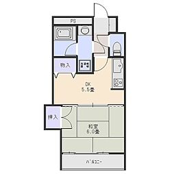 ダイアパレスステーションプラザ前橋II 7階1DKの間取り