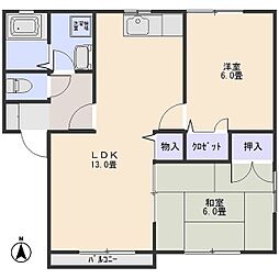 ミューチュアルLP2 2LDKの間取図画像