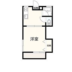 東ハイツかんざわ 3階1DKの間取り