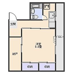 本町ハイツ 1SKの間取図画像