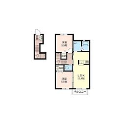 シャコンヌA 2LDKの間取図画像